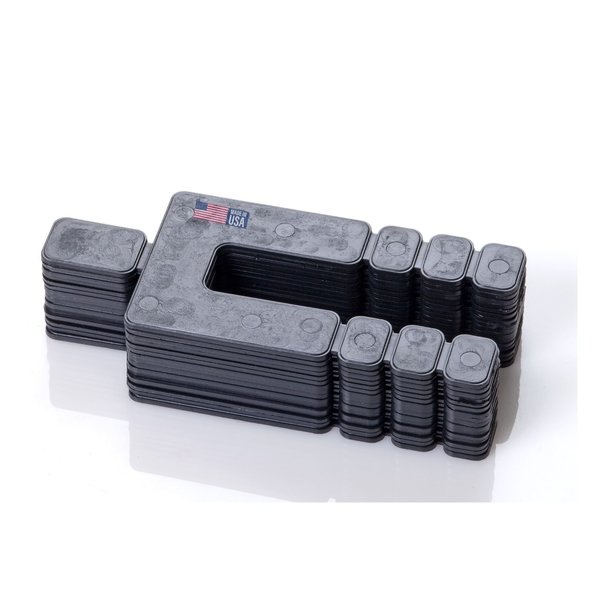 Glazelock 1/16", 4 1/2"L x 1 7/8"W x1H” Snap-off Plastic Shims Black 60 Retail Wrapped Stacks/960pc/box SP17